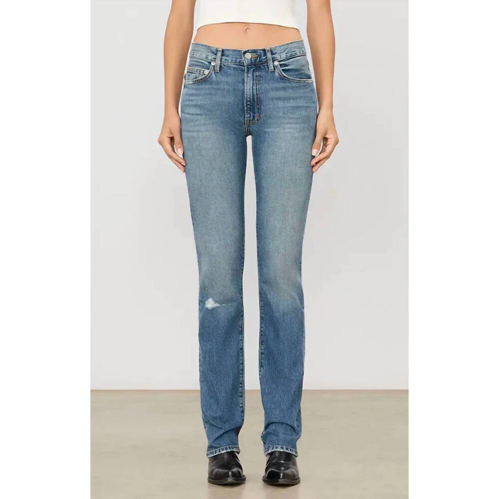 NEW ETERNE chloe straight leg jean in medium indigo